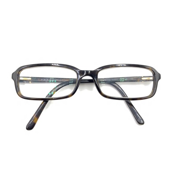 PRADA VPR11G 2AU-1O1 Brown Tortoise Rectangle Eyeglasses Frames 52-17 135 Italy - Picture 12 of 12